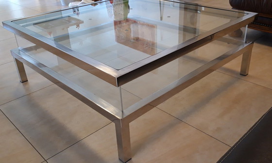 Image 1 of Table Basse Vitrine De Style Maison Jansen / Belgo Chrom, 1970