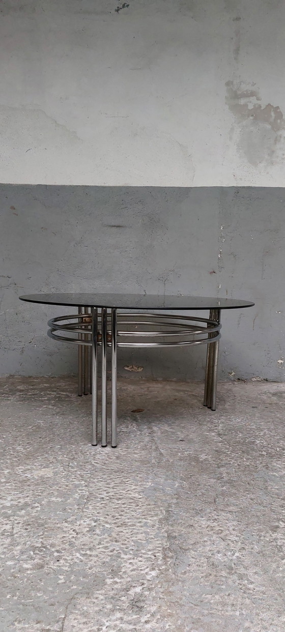 Image 1 of Mid-century chrome space age coffee table