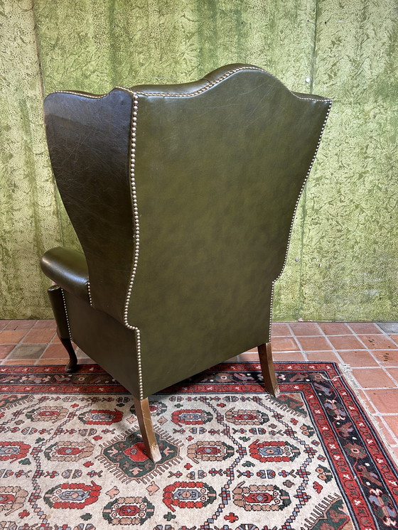 Image 1 of Fauteuil Chesterfield style Queen Anne Anglais