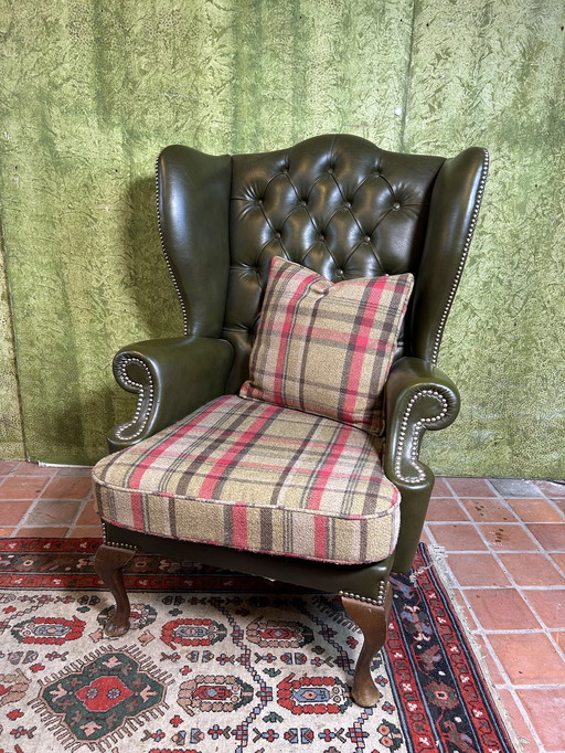 Fauteuil Chesterfield style Queen Anne Anglais