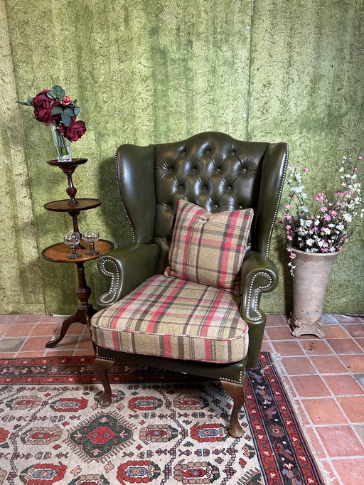 Fauteuil Chesterfield style Queen Anne Anglais