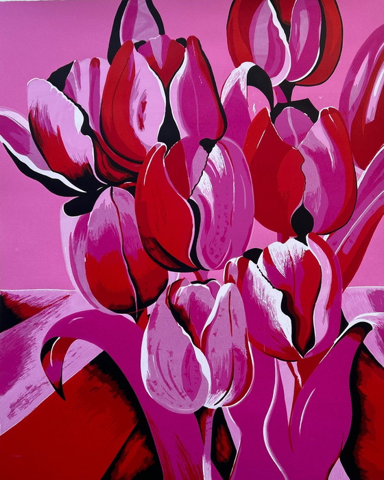 Image 1 of Silkscreen Derox - Pink Tulips