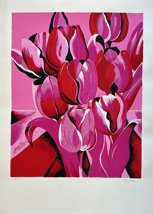 Silkscreen Derox - Pink Tulips