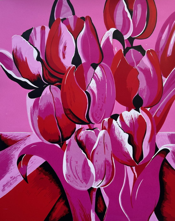 Image 1 of Silkscreen Derox - Pink Tulips