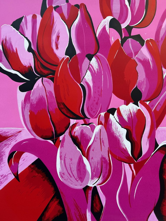 Image 1 of Silkscreen Derox - Pink Tulips