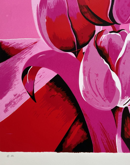 Silkscreen Derox - Pink Tulips