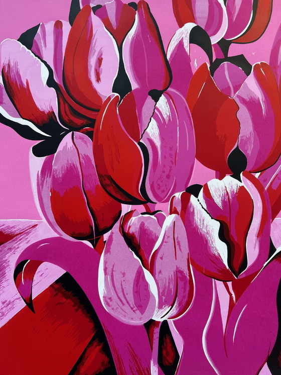 Image 1 of Silkscreen Derox - Pink Tulips