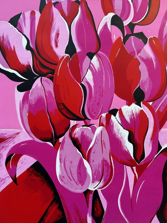 Image 1 of Silkscreen Derox - Pink Tulips