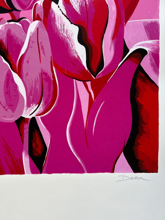 Image 1 of Silkscreen Derox - Pink Tulips