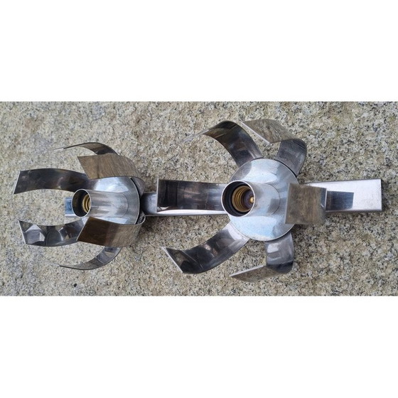 Image 1 of Lampada da parete vintage "Fleur de lumière" in alluminio cromato di Jacqueline Trocmé per Oxar, 1970