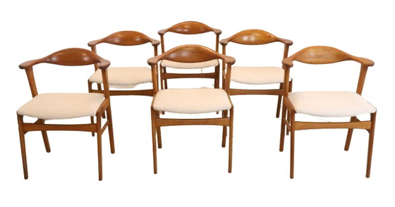 Image 1 of 6x Erik Kirkegaard for Hong stolefabrik model 49 chairs vintage