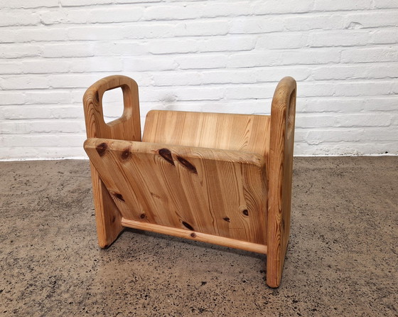 Image 1 of Magazine Rack Of Solid Pine, Denmark, 1970s