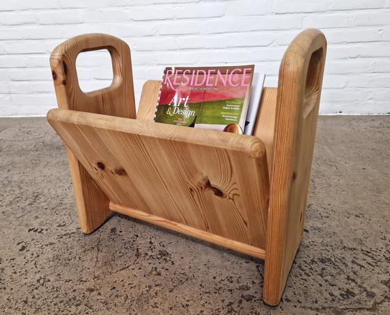 Image 1 of Magazine Rack Of Solid Pine, Denmark, 1970s