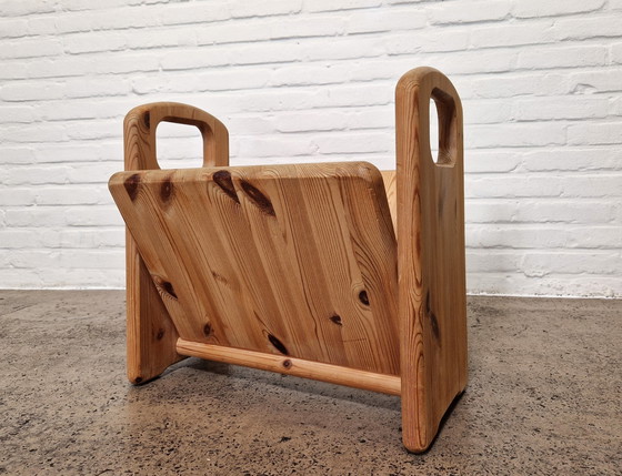 Image 1 of Magazine Rack Of Solid Pine, Denmark, 1970s