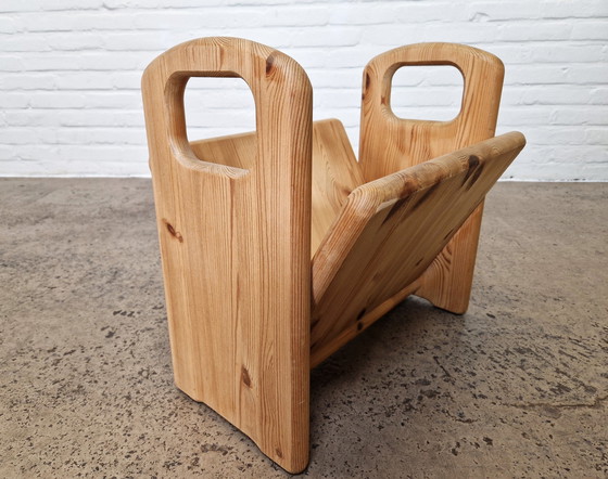 Image 1 of Magazine Rack Of Solid Pine, Denmark, 1970s