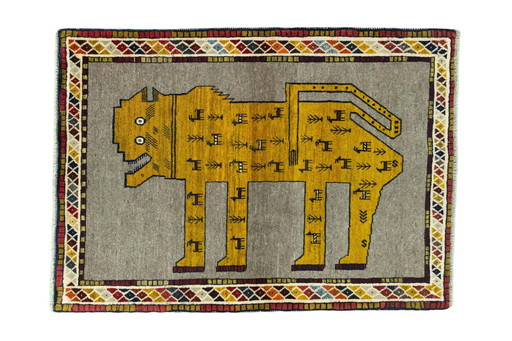 Hand-knotted Gabbeh nomadic rug - 155 X 113 Cm