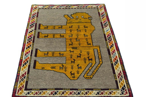 Hand-knotted Gabbeh nomadic rug - 155 X 113 Cm