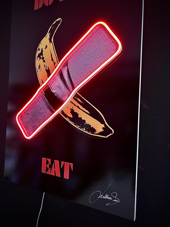 Image 1 of Ledmansion - Don'T Eat This Banana Red Led Wall Art Lamp