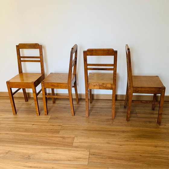Image 1 of Set of 4 vintage plywood chairs, 1960