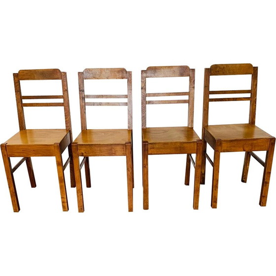 Image 1 of Set of 4 vintage plywood chairs, 1960