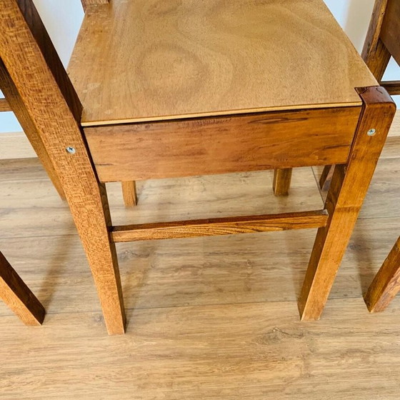 Image 1 of Set of 4 vintage plywood chairs, 1960