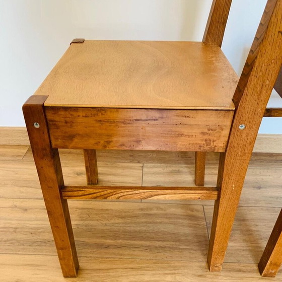 Image 1 of Set of 4 vintage plywood chairs, 1960