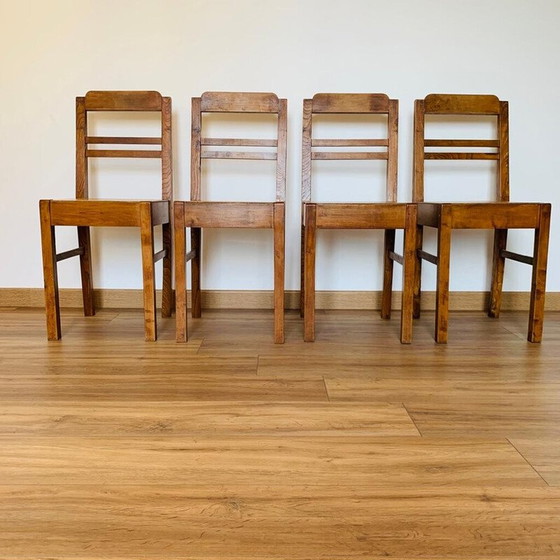 Image 1 of Set of 4 vintage plywood chairs, 1960