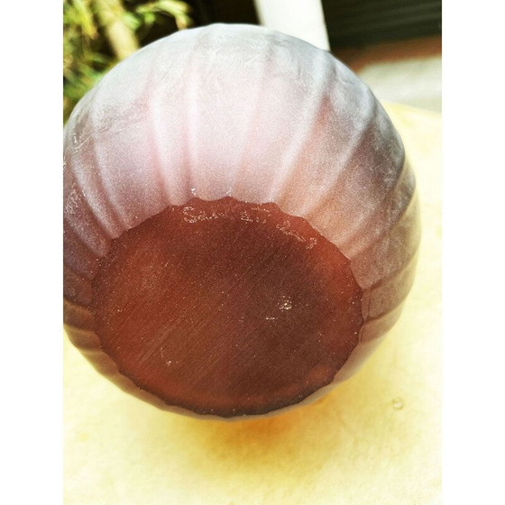 Image 1 of Pair of vintage Aria vases in smoky grey and sandy plum Renzo Stellon by Salvatia