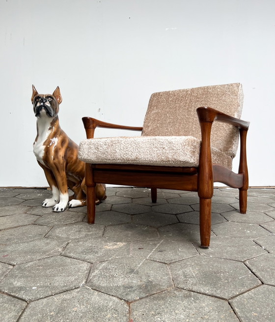 Image 1 of Danish design armchair with bouclé cushions, 1970s