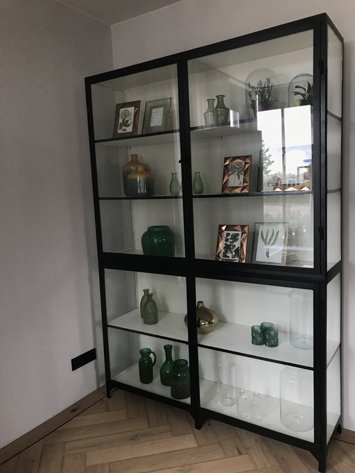 Old basics Display Cabinet Black Steel And Glass