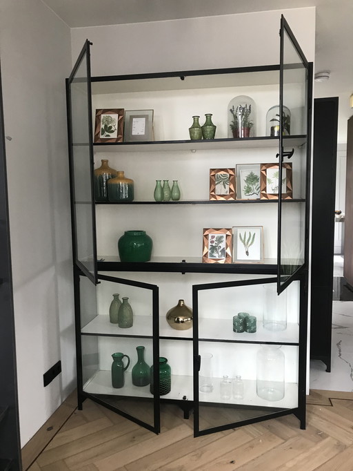 Old basics Display Cabinet Black Steel And Glass