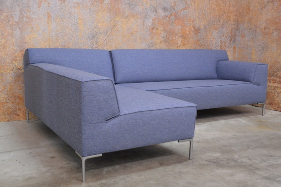 Image 1 of Newly upholstered Design on Stock Bloq corner sofa in Amdal fabric