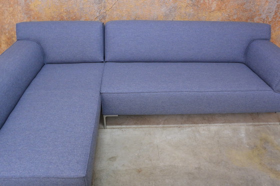 Image 1 of Newly upholstered Design on Stock Bloq corner sofa in Amdal fabric