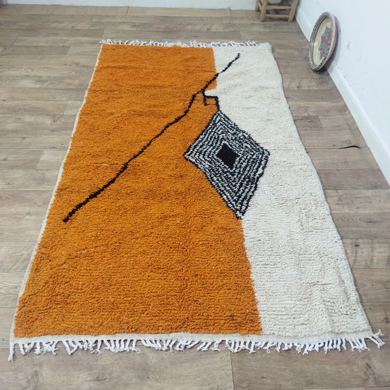 Image 1 of Orange Moroccan Berber Handmade Rug - Unique Orange Berber Carpet Moroccan Craftsmanship