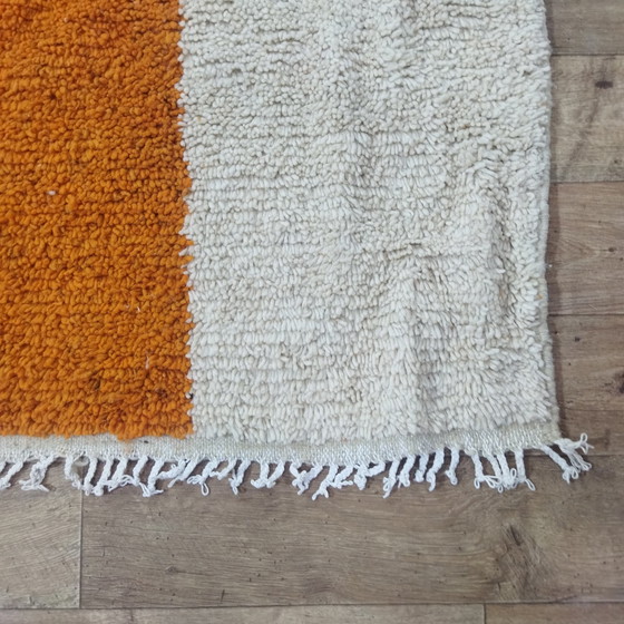 Image 1 of Orange Moroccan Berber Handmade Rug - Unique Orange Berber Carpet Moroccan Craftsmanship