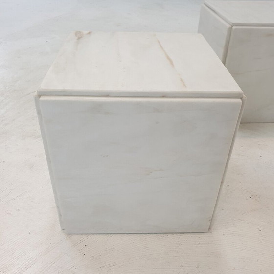 Image 1 of Pair of vintage marble side tables, Italy 1980s