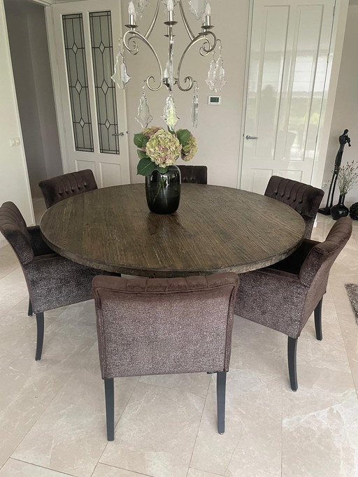 Interiors Dining Table Round with 6 Chairs