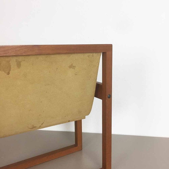 Image 1 of Danish Sika Mobler magazine rack in teak and leather by Kai KRISTIANSEN - 1960s