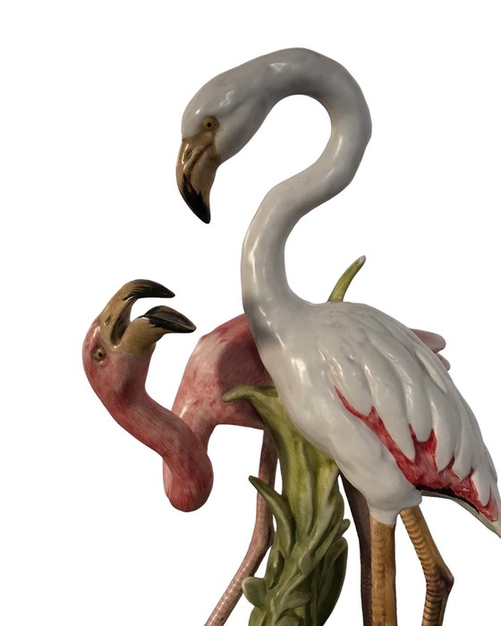 Image 1 of Goebel porcelain sculpture of 2 Flamingos