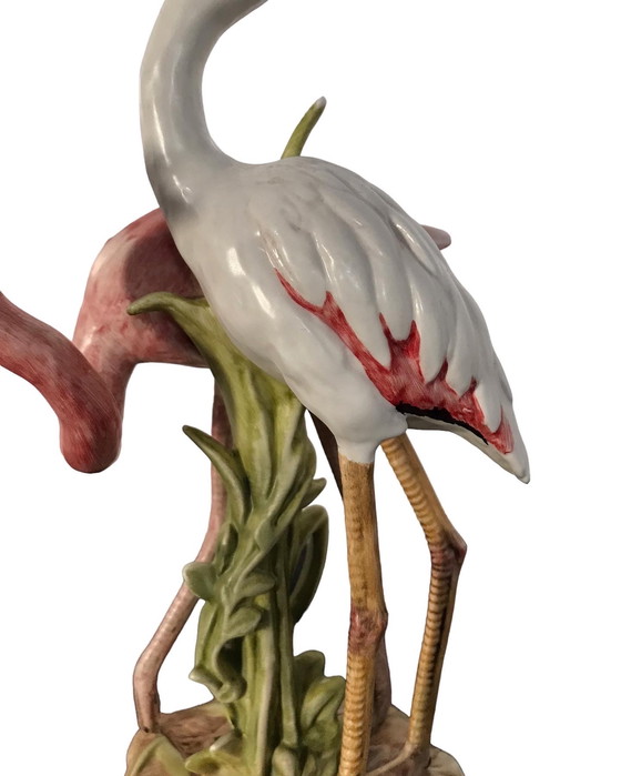 Image 1 of Goebel porcelain sculpture of 2 Flamingos