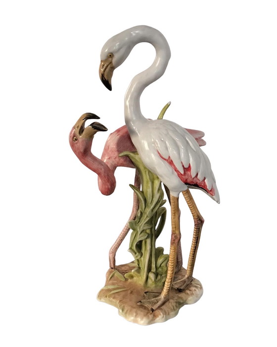 Image 1 of Goebel porcelain sculpture of 2 Flamingos