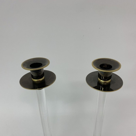 Image 1 of Pair of vintage Caravell candle holders in lucite, 1970