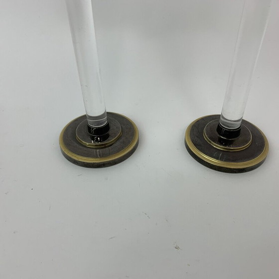 Image 1 of Pair of vintage Caravell candle holders in lucite, 1970