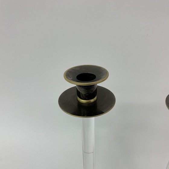 Image 1 of Pair of vintage Caravell candle holders in lucite, 1970