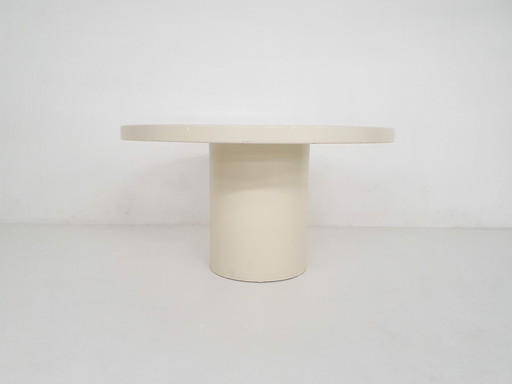 Mid-Century Round White Fibreglass Dining Table, 1960'S