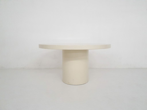 Mid-Century Round White Fibreglass Dining Table, 1960'S