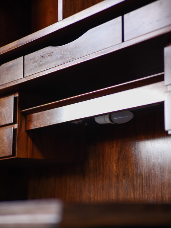 Image 1 of Bibliothèque Omann Jun secretaire en bois de rose 1960s