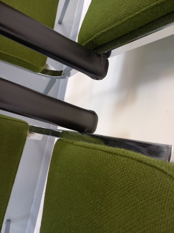 Image 1 of Pair Of Vintage 70's Fabric And Chrome Armchairs