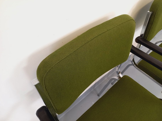 Image 1 of Pair Of Vintage 70's Fabric And Chrome Armchairs