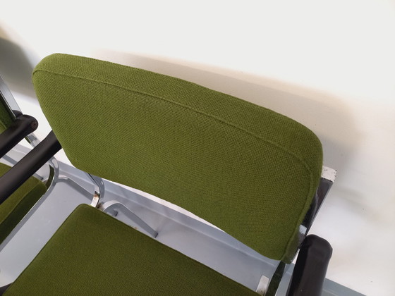 Image 1 of Pair Of Vintage 70's Fabric And Chrome Armchairs